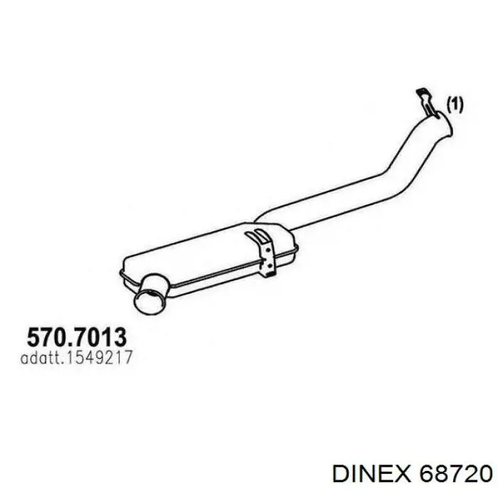 Глушник, задня частина 68720 Dinex