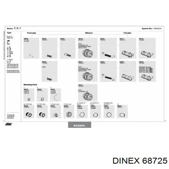 68725 Dinex Глушник, задня частина