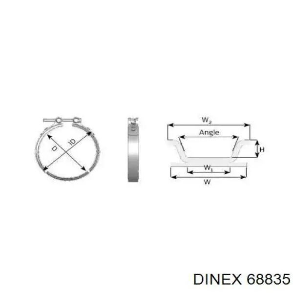 З'єднувальні елементи передні, система випуску Dinex 68835 ціна, від 11.33 USD