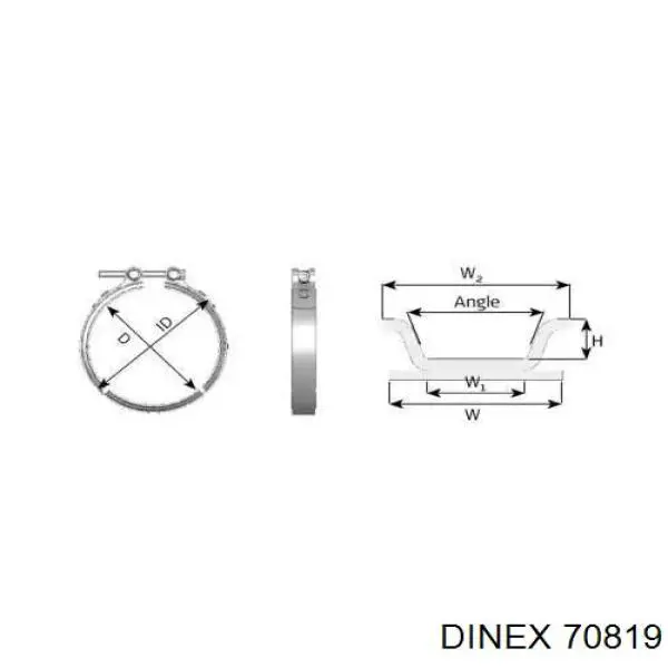 Тримач глушника задній Dinex 70819 ціна, від 23.48 USD