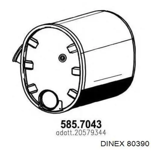 Глушник, середня і задня частина Dinex 80390 ціна, від 1864.92 USD