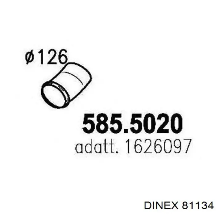 Купити 82171 Dinex Труба приймальна (штани) глушника, передня