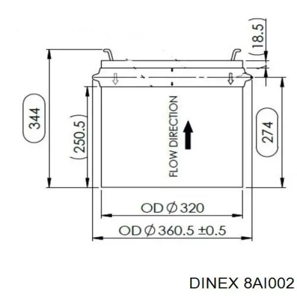 8AI002 Dinex Каталітичний нейтралізатор відпрацьованих газів