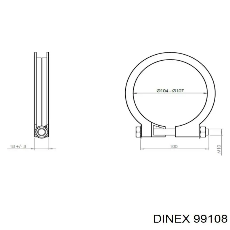 99108 Dinex Кріплення глушника переднє