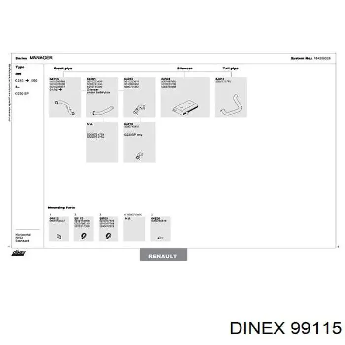  Dinex 99115 ціна, від 3.52 USD