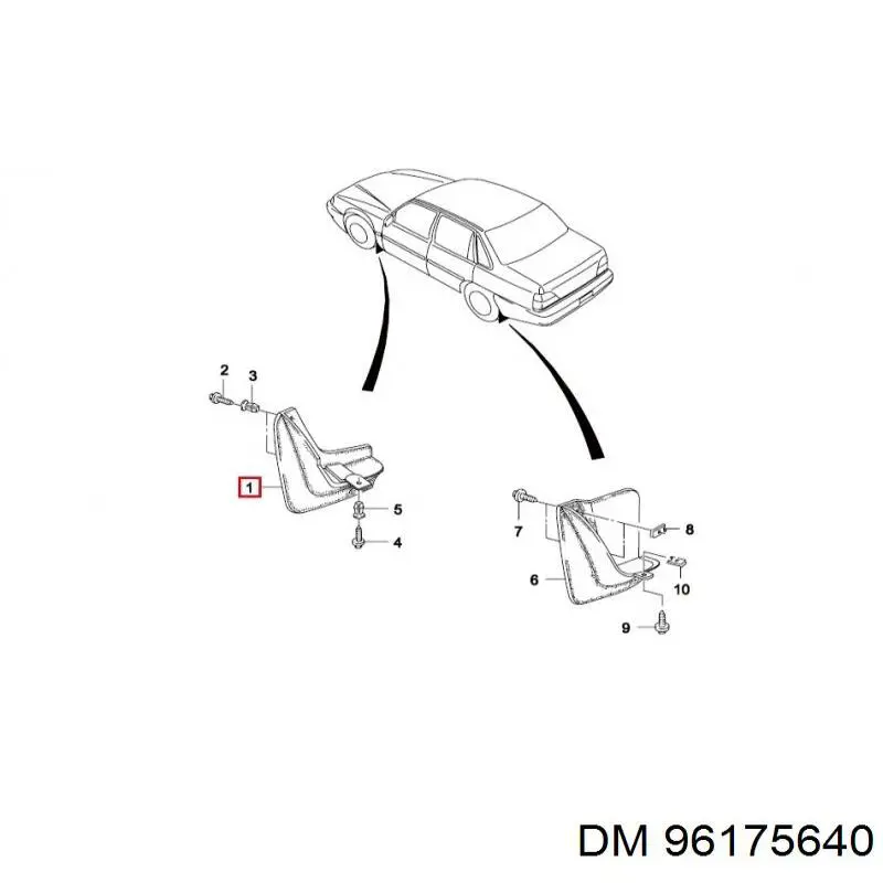 Бризковики передній, правий General Motors 96282710 ціна, від 4.08 USD