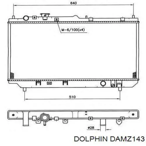 DAMZ143 Dolphin радіатор охолодження двигуна