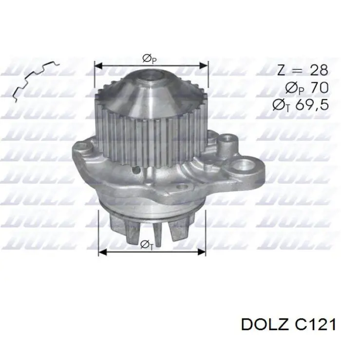 Помпа водяна, (насос) охолодження C121 Dolz