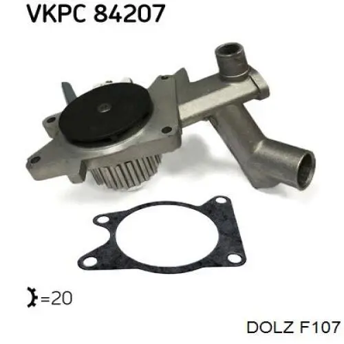 Помпа охолодження Dolz F107 ціна, від 36.36 USD
