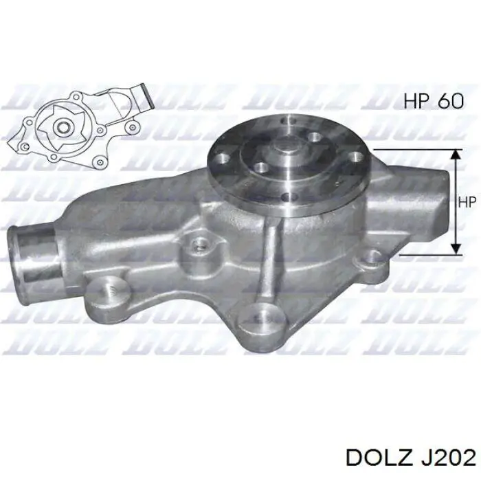 Помпа водяна, (насос) охолодження J202 Dolz