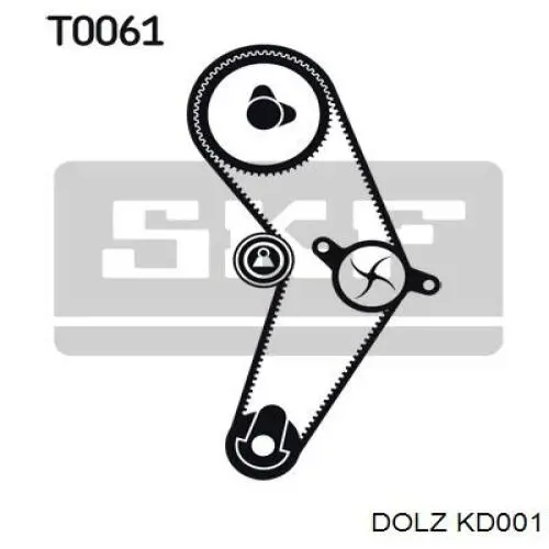 KD001 Dolz Ремінь ГРМ, комплект