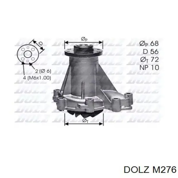 Помпа охолодження Dolz M276 ціна, від 45.15 USD