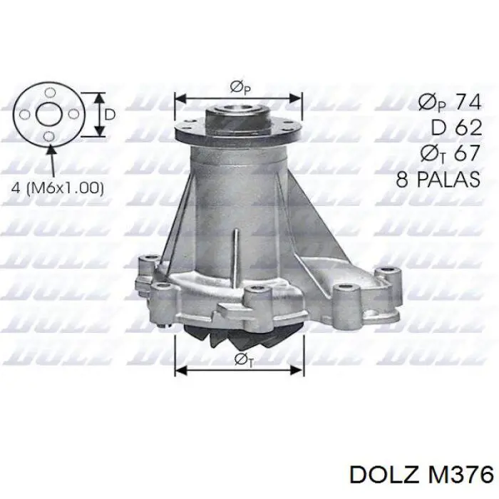 Помпа охолодження Dolz M376 ціна, від 18.27 USD