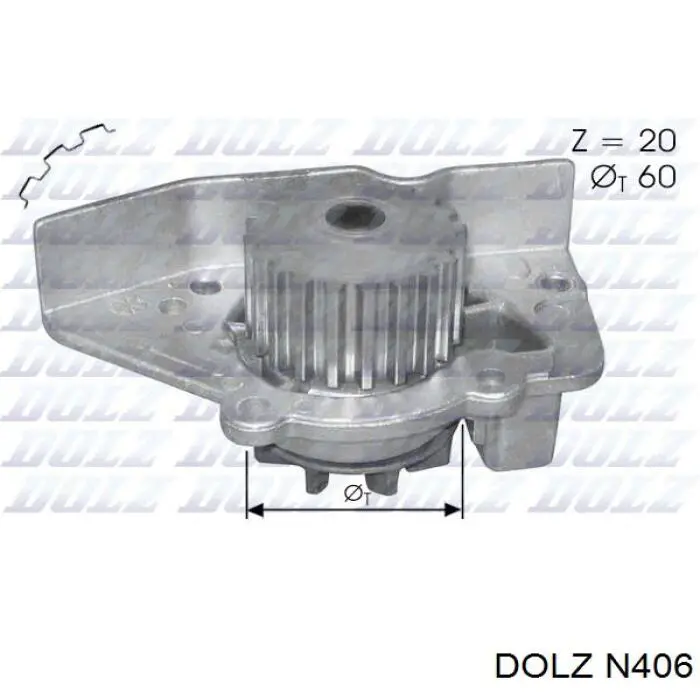 Помпа водяна, (насос) охолодження N406 Dolz