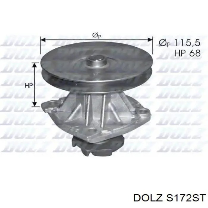 Помпа водяна (насос) охолодження, в зборі з корпусом S172ST Dolz