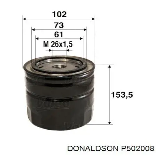 P502008 Donaldson Фільтр масла