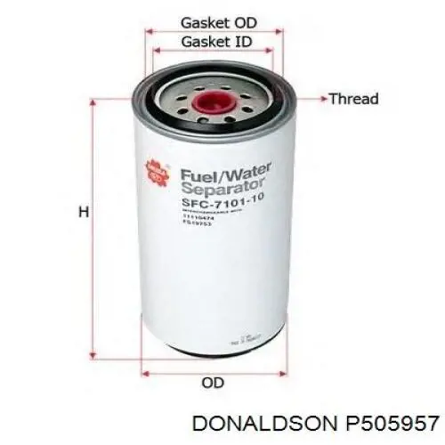 Фільтр тонкого очищення палива Donaldson P505957 ціна, від 37.68 USD