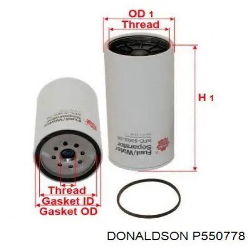 Купити P550778 Donaldson Фільтр-відстійник палива грубої очистки