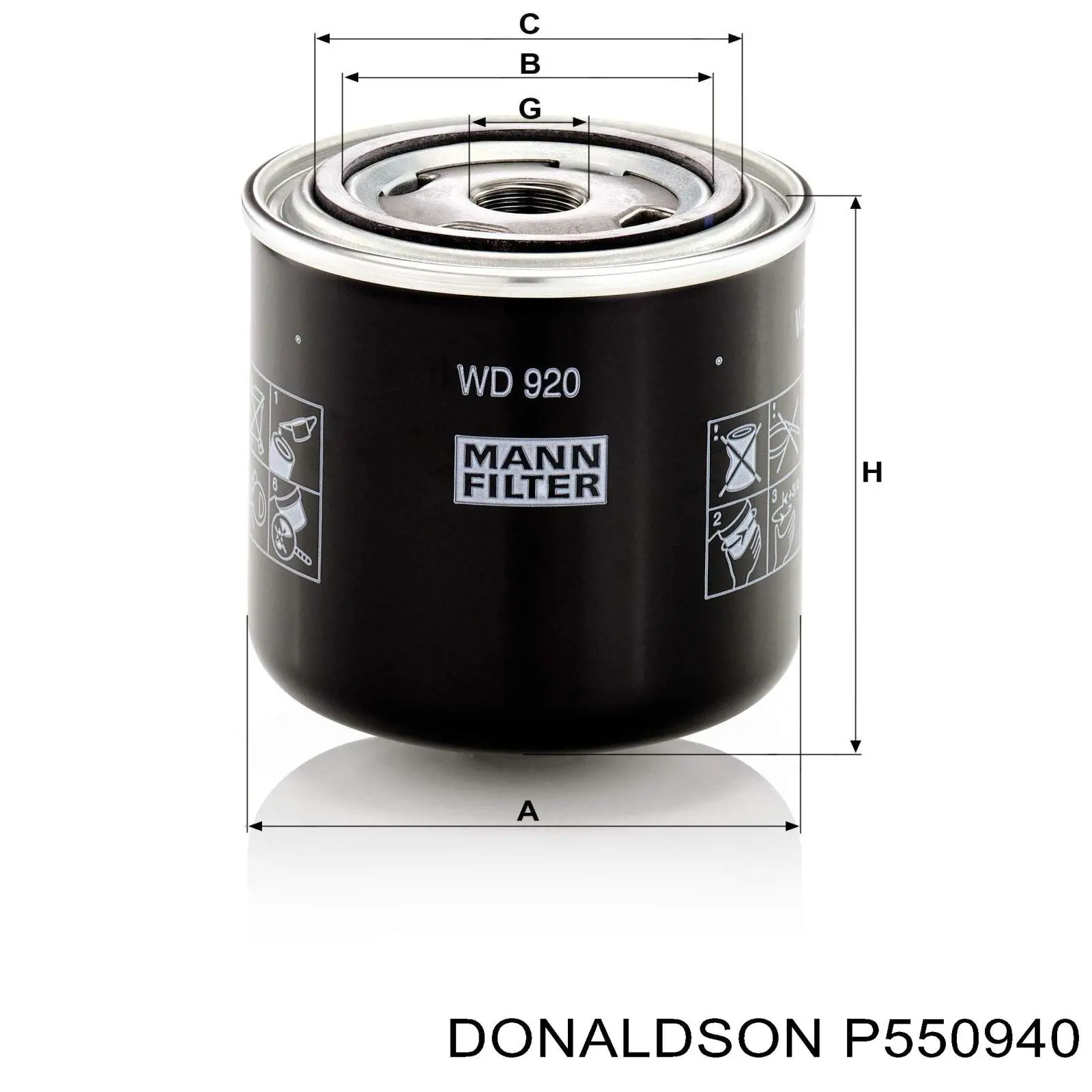 Масляний фільтр двигуна Donaldson P550940 ціна, від 4.96 USD