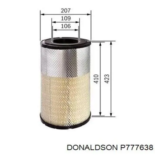 Елемент повітряного фільтра Donaldson P777638 ціна, від 39.15 USD