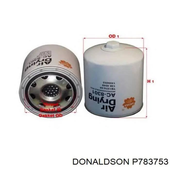 Фільтр осушувача повітря (вологомастиловідділювача) (TRUCK) Donaldson P783753 ціна, від 30.10 USD
