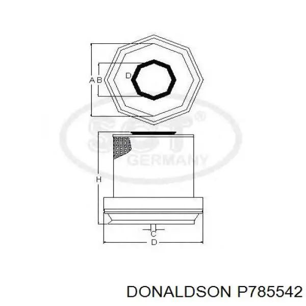 Купити P785542 Donaldson Автомобільний фільтр повітря