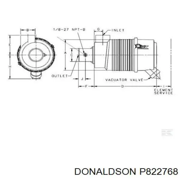 Купити P822768 Donaldson Автомобільний фільтр повітря
