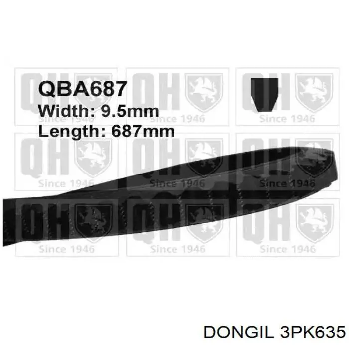 Купити 3PK635 Dayco Ремінь генератора