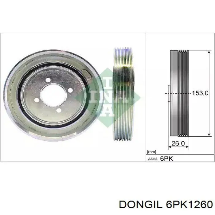 Купити 6PK1260 Dongil Ремінь генератора