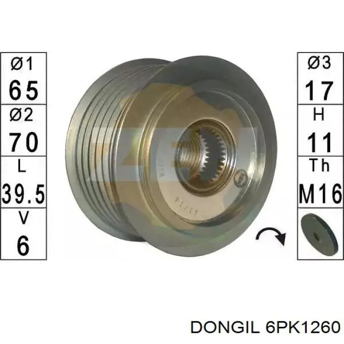 6PK1260 Dongil ремінь приводний, агрегатів