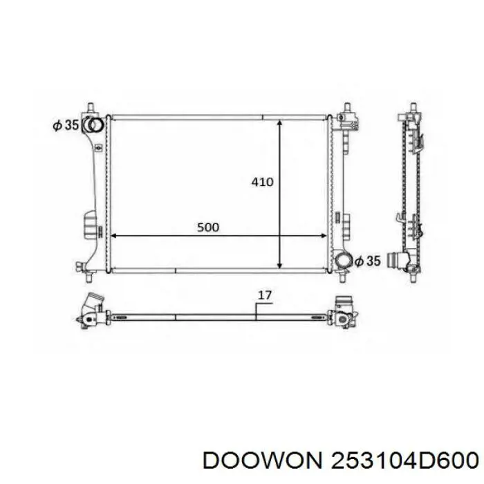 Радіатор 253104D600 Doowon