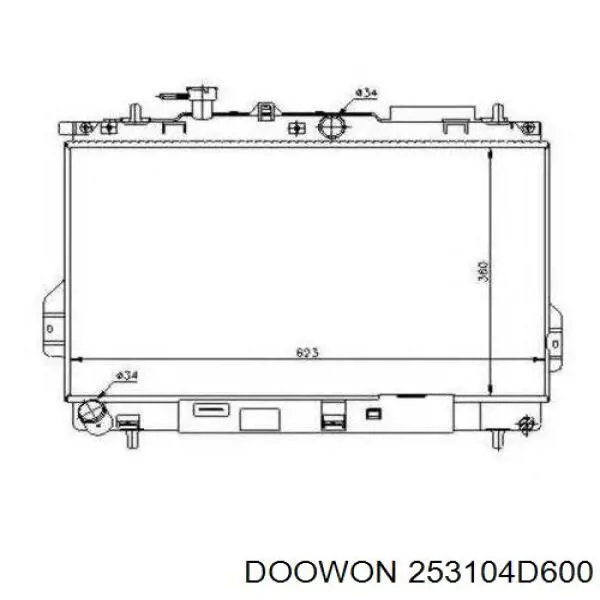 Купити 253104D600 Doowon Радіатор двигуна