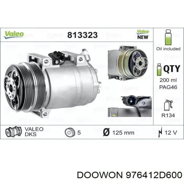 Купити 976412D600 Doowon Муфта компресора кондиціонера
