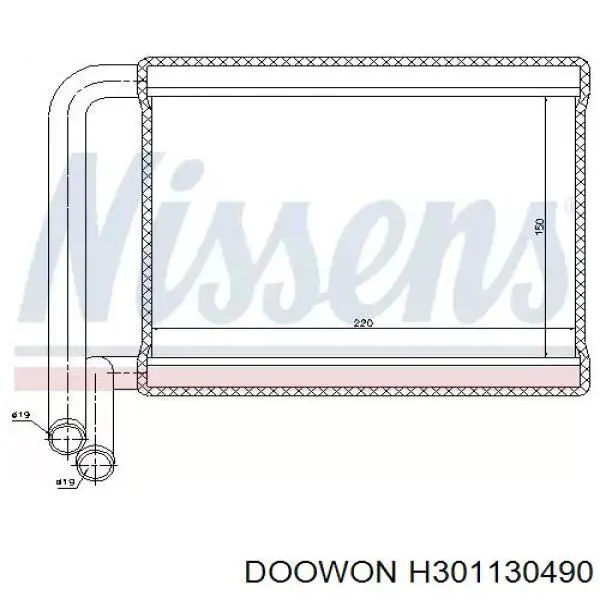 H301130490 Doowon Радіатор опалювача салону