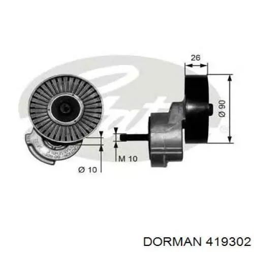 Натягувач приводного ременя 419302 Dorman
