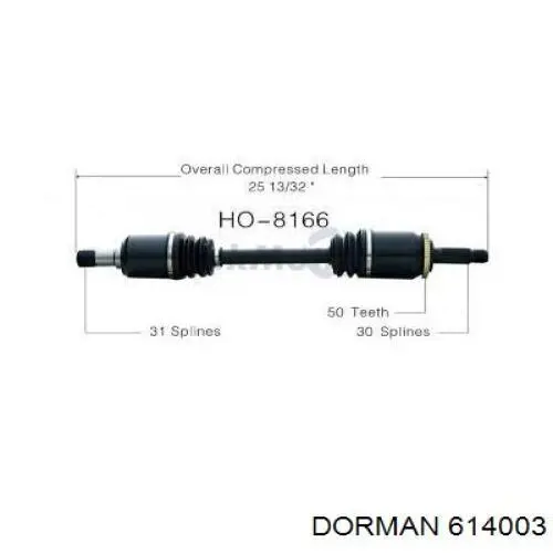 Купити 614003 Dorman Пильник шарніра приводу