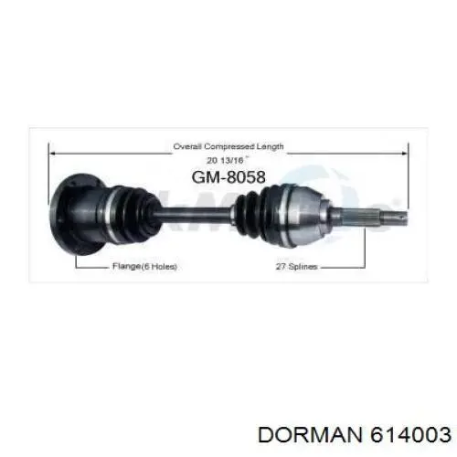 Купити 614003 Dorman Пильник шарніра приводу