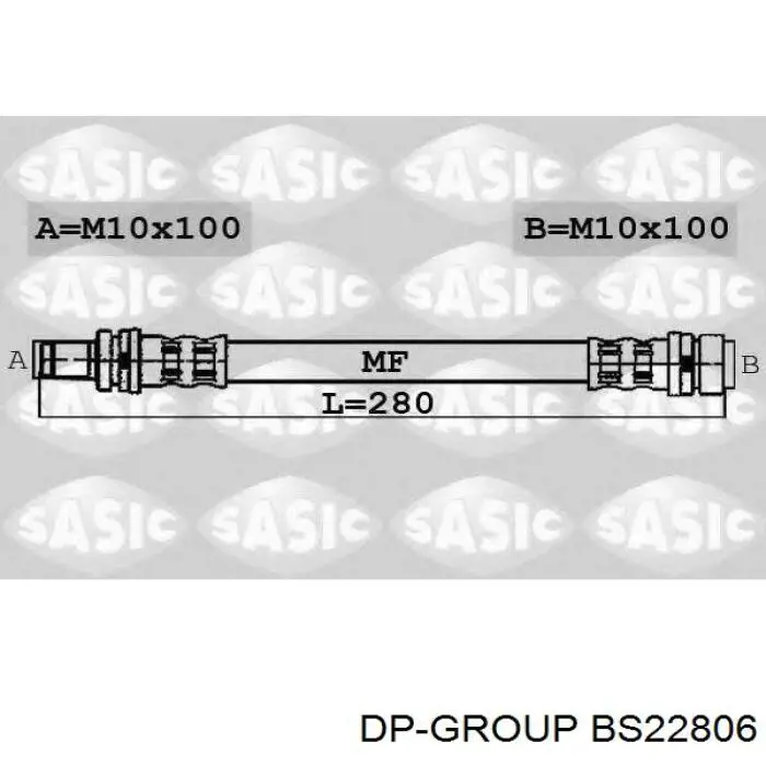 BS22806 DP Group шланг гальмівний задній