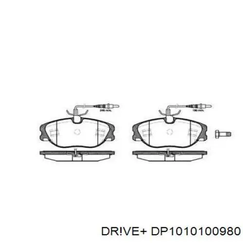 Колодки гальмівні передні, дискові DP1010100980 Dr!ve+