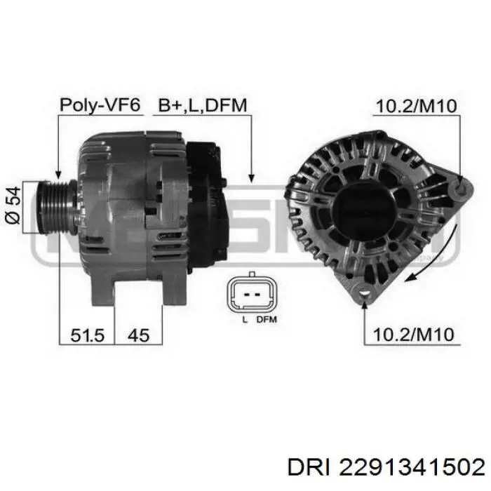 Генератор DRI 2291341502 ціна, від 68.49 USD
