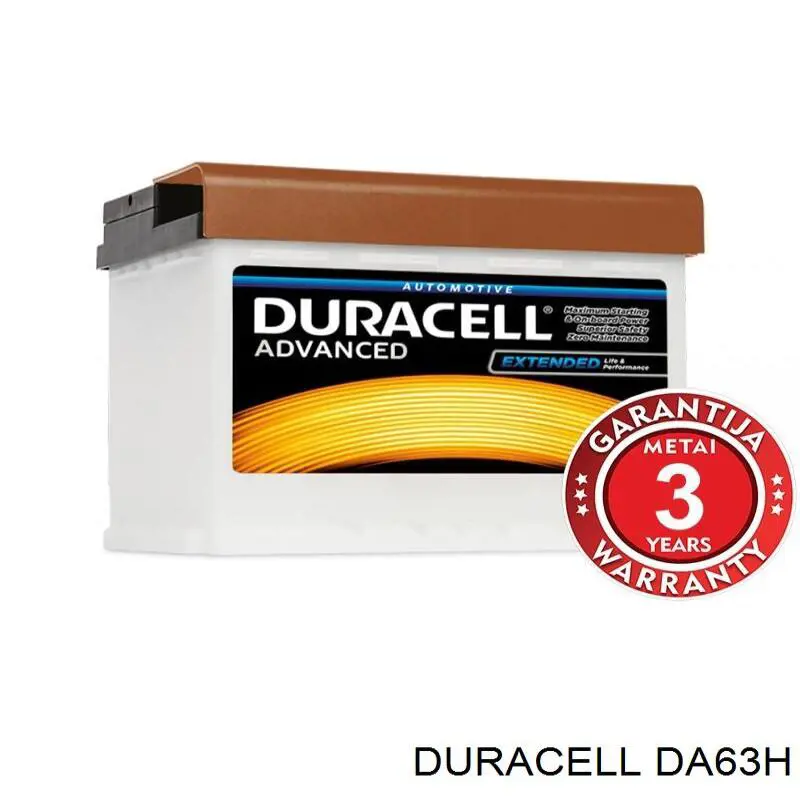 Акумуляторна батарея, АКБ DA63H Duracell