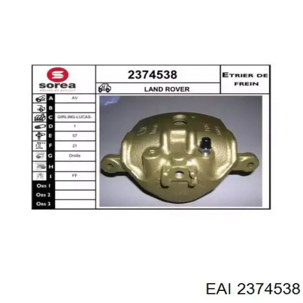 Купити 6402220040 Wabco Супорт гальмівний передній правий