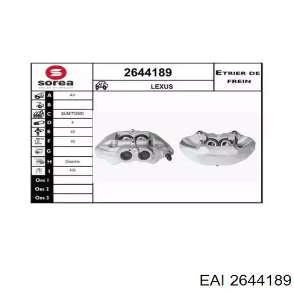 Супорт гальмівний передній лівий Toyota 4775050120 ціна, від 114.00 USD