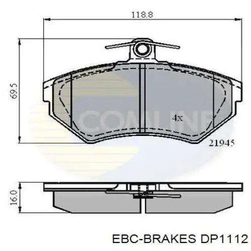 Колодки гальмівні передні, дискові T2152004W Toko cars