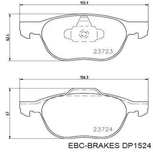 Купити DP1524 EBC Brakes Колодки гальмівні передні, дискові