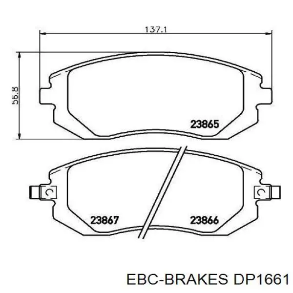 Гальмівні колодки EBC Brakes DP1661 ціна, від 32.49 USD
