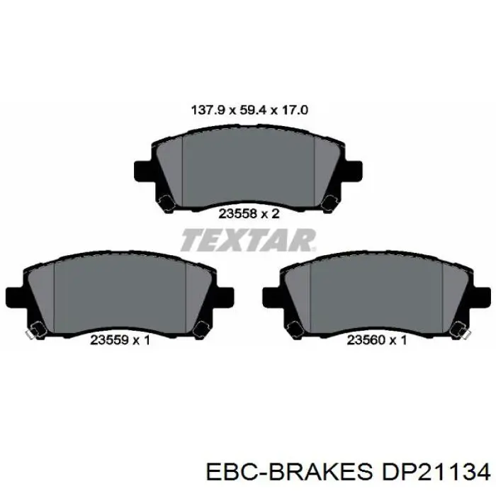 Гальмівні колодки EBC Brakes DP21134 ціна, від 20.87 USD