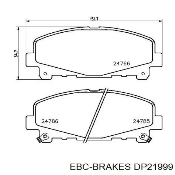 DP21999 EBC Brakes Передні гальмівні колодки