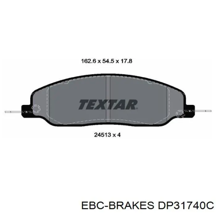 Колодки гальмівні передні, дискові DP31740C EBC Brakes