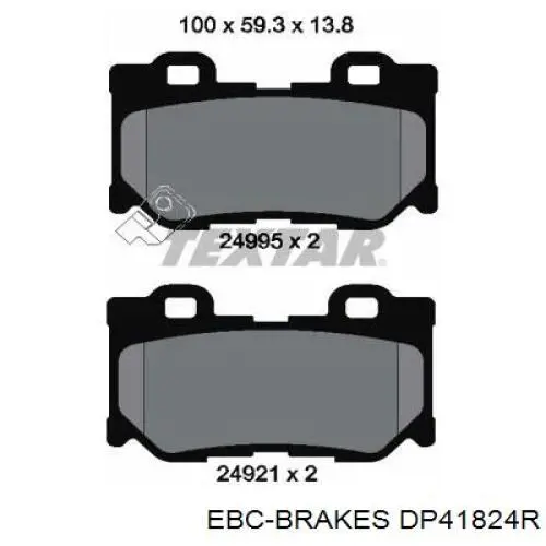 Задні гальмівні колодки EBC Brakes DP41824R ціна, від 30.64 USD